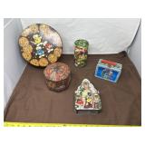 M&M Tin Canisters and Lunch Box