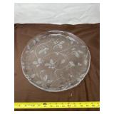 Christmas Flower Glass Platter