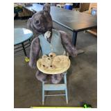 1950 Amsco Metal High Chair with Teddy Bears.