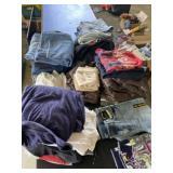 All Clothes on Table Including New Size 16 Super