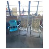 Three Fold Up Lawn Chairs.