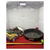 7 Quart Drain Pain, Basket with Shop Towels and