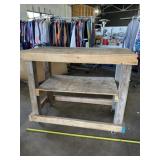 Wood Work Bench on Wheels