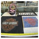 Harley Davidson Mirror, Rug and Signs