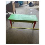 Prange and Green Wood Table with Lift up Storage