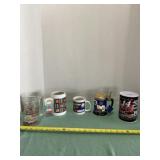 Nascar Coin Bank, Mugs and Glass Collectibles.
