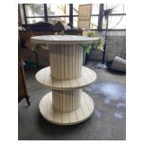 Wood Spool Table on Wheels