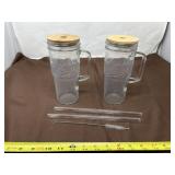 Bamboo Mason Jar Cups