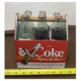 Tin Coca- Cola 6 Pack Bottles, One Broke, Two
