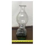 Oil Lamp with Etched Owl Design Shade