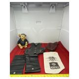 Resin Pig Coin Back, Small Leather Vest and