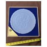 Vintage Fenton Blue Milk Glass Plate