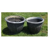 Two 18' Tall Heavy Duty Plastic Flower Pots