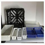 Black Crate, Small Totes One with Lid One Without