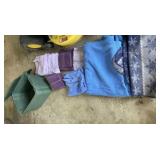 Tote with Lid, Towels and Blankets