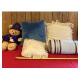 Pillows and Teddy Bear