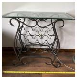 Metal with Glass Top Table 36" x 18" x 32"