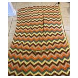 Zig Zag Wavy "Roseanne"  Afghan Blanket 44 x 52
