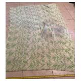 Green with Stains Chevron Crochet Blanket