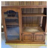 Glass Paneled Entertainment Center with Some
