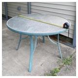 42 inch Wide Glass Top Patio Table