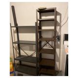 Two Metal Shelves Small One 30"x12"x59" Bigger
