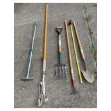 Shovel, Garden Hoe, Pitch Fork, Branch Trimmer