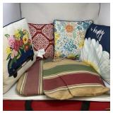 Two Chair Cushions and Pillows
