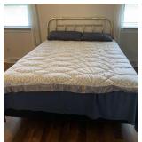 Queen Size Brass Bed with White Spindles, Frame,