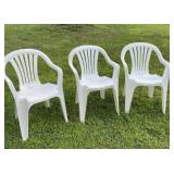 Three Hard Plastic Chairs