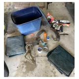 Tote with Lid, Tarps, Funnel and Weed & Bug