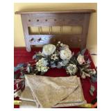 Wood Hanging Shelf, Floral Decor and Table