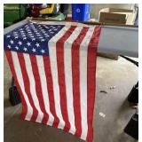 American Flag with Wood Porch Pole