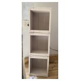 Three Stackable Wood Storage Boxes or Crates