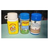 3 Lunch Pail Thermoses Rainbow Bright Peanuts