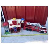 Fischer Price Farm House and Fire Truck