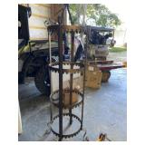 Brass Decorative Piece with Wood Engraved Slats (