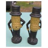 Two Cast Iron 5 1/2' Planters Peanut Banks
