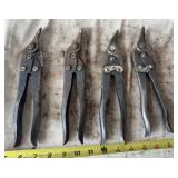 Lot of 4 Tin Snips