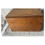 Old wood slotted Box with handles