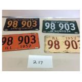 LICENSE PLATES 52, 53, 54, 55