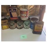 CARDBOARD OIL CANS, ALL FULL, ETC