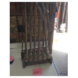 CROQUET STICKS & RACK, NO BALLS