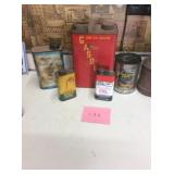 GAS CAN, OILER, ADVERTISING CANS