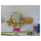 Tupperware Almond And Harvest Gold Pitcher,