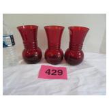 Anchor Hocking Ruby Red Vases
