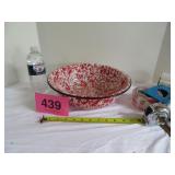 Splatter Enamel Ware Red Bowl