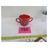 Indian Star Burst Carnival Glass Sugar Bowl