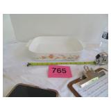 Peach Floral A-21-B 12 1\4X10 1\2X2 1\2 Casserole