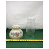 Milk Glass Hurricane Shade with Clear Glass Shade